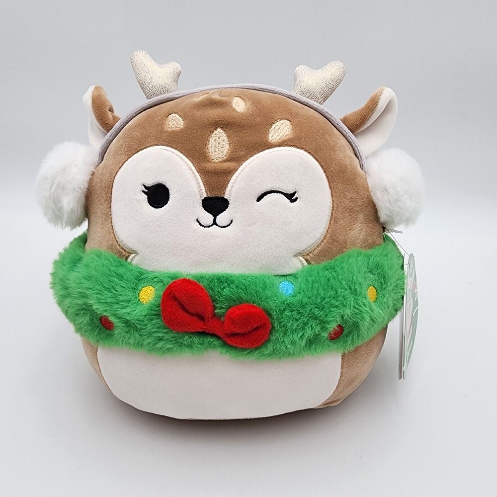 Squishmallow 8" Dawn Fawn Deer Reindeer w/ wreath New Release 2022